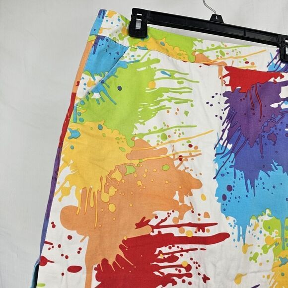 Loudmouth Ladies Skorts Size 8 Golf Skirt Colorful Paint Splatters Pockets - Picture 3 of 7